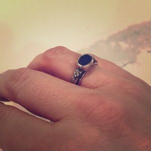 Artisan dark blue opal ring size 6